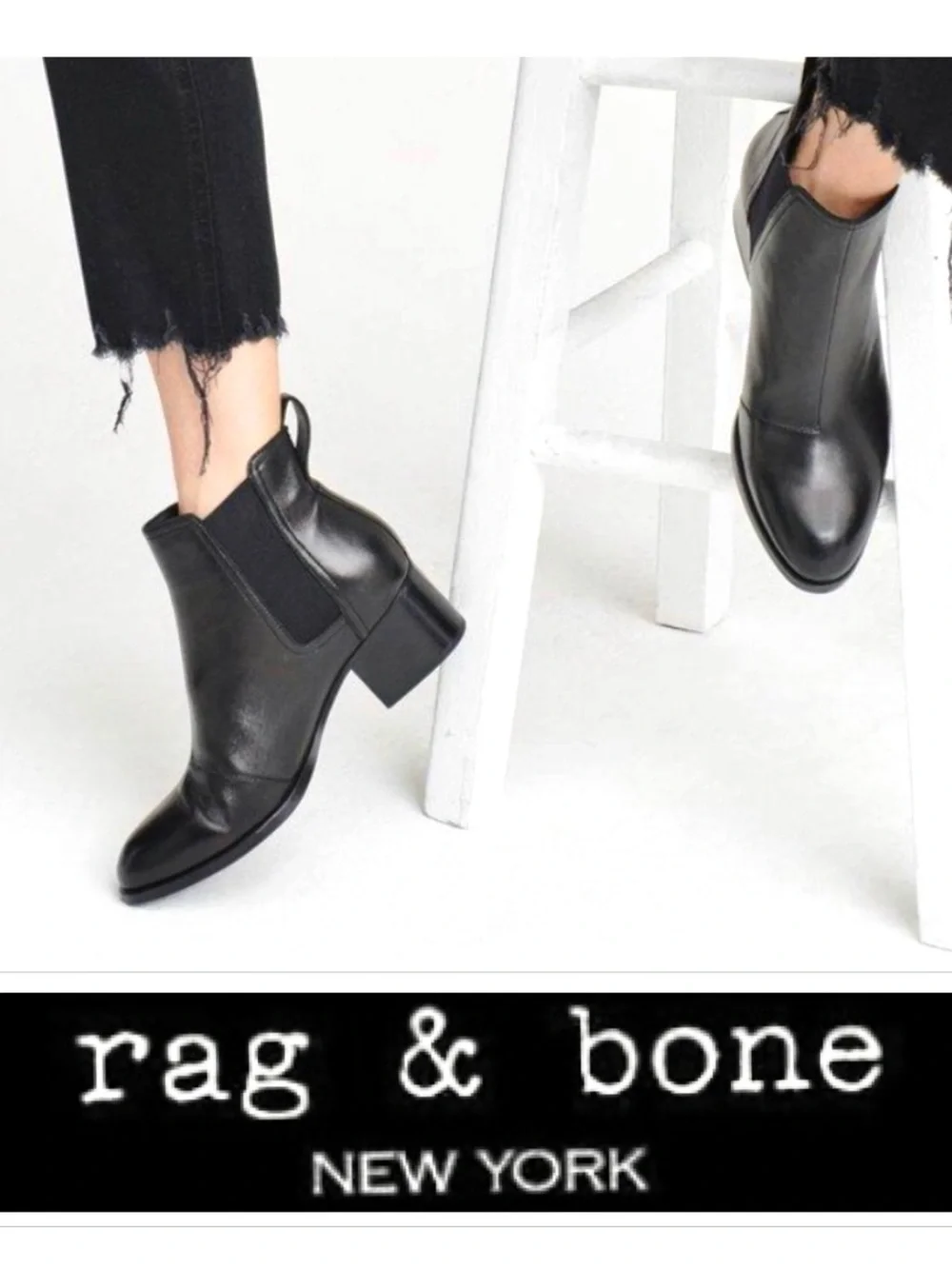 Rag & Bone Walker Chelsea Black Leather Boots